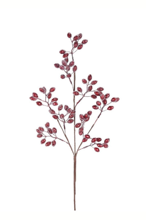 Metallic Glitter Berry Stem 24" Cranberry