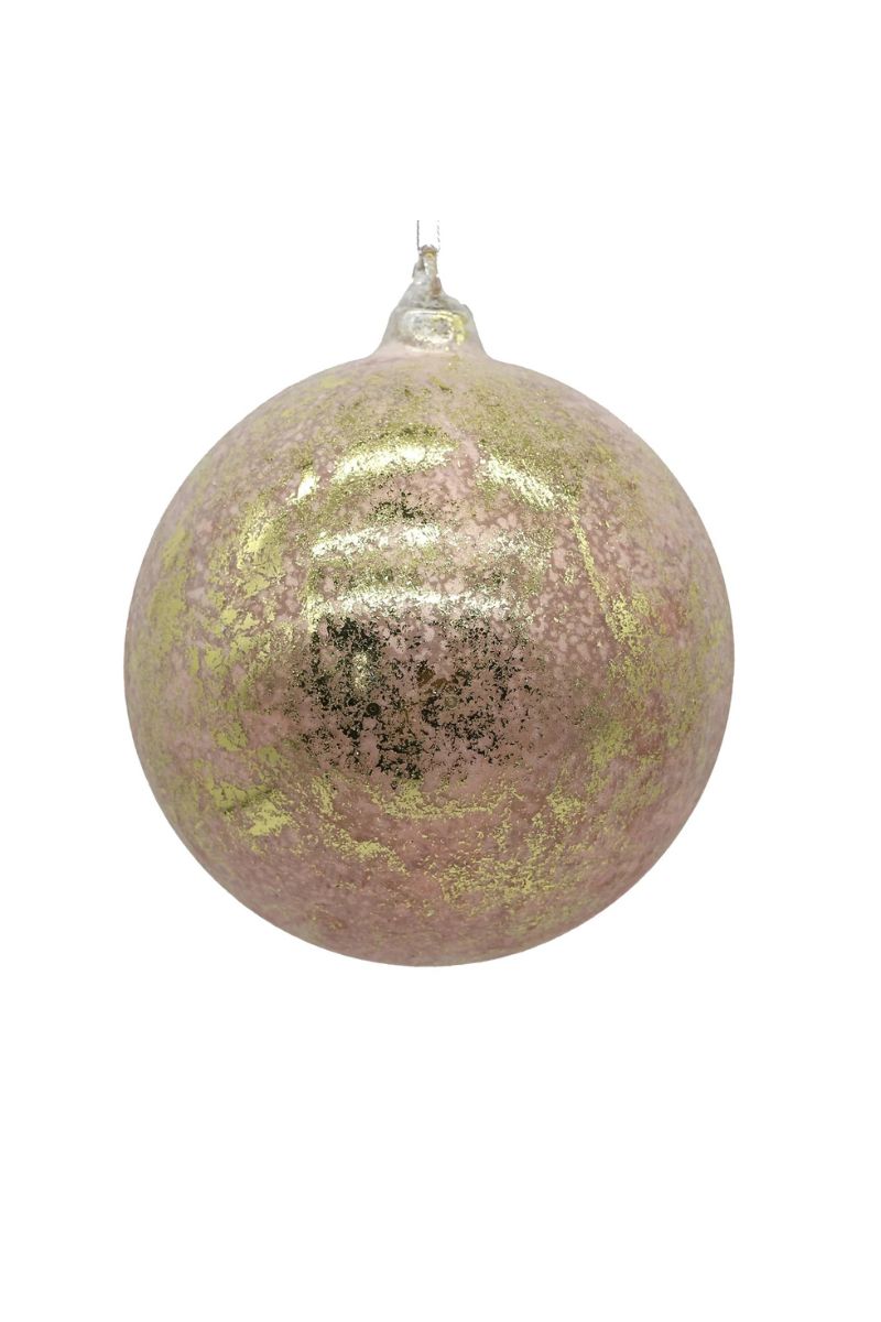 Filigree Ball Ornament 4.75" Pink Gold