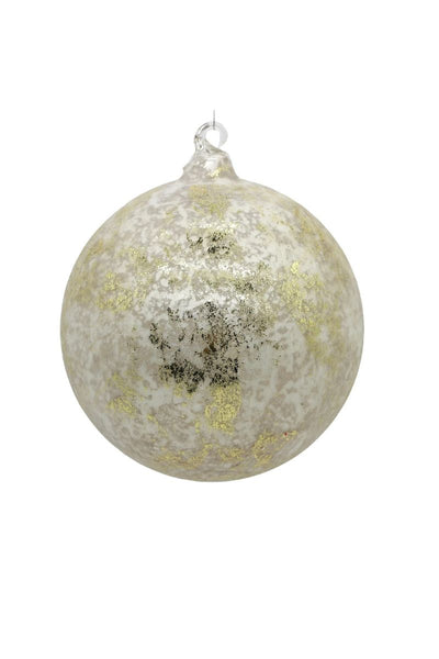 Filigree Ball Ornament 4.75" Ivory Gold