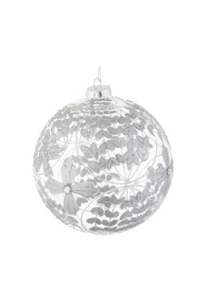 Flower Leaf Glass Ball Ornament 4.75" CKSI