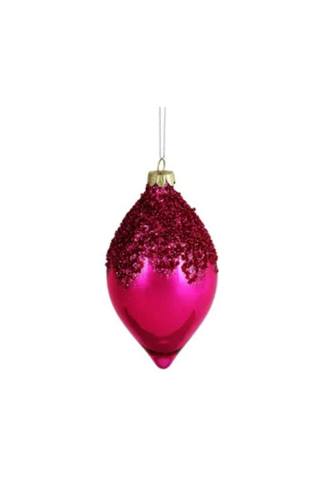 Teardrop Ornament 6" Fuchsia