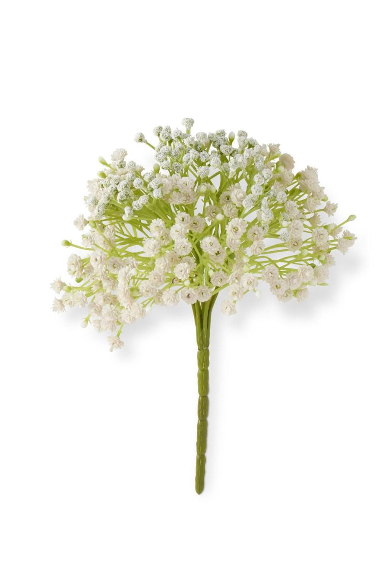 Faux Baby's Breath Pick 9" White