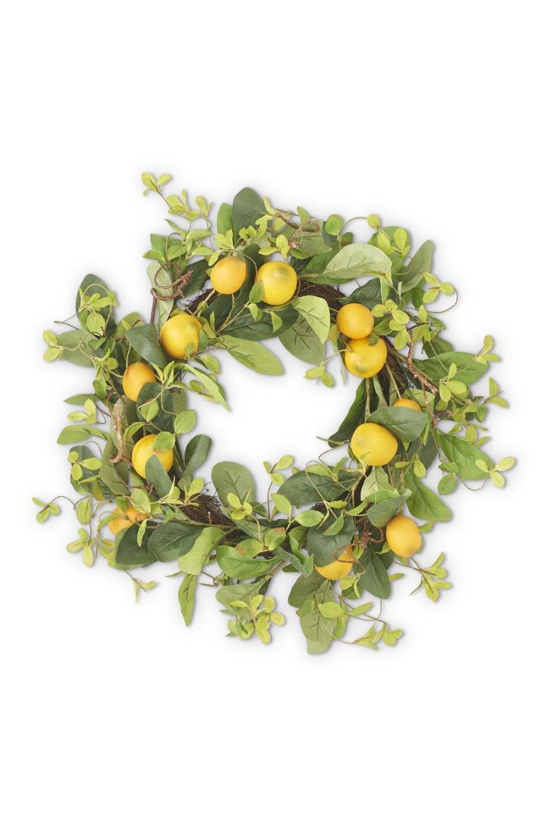 Faux Lemon and Foliage Wreath 22"