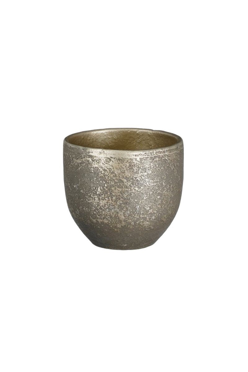 Alfresco Carrie Rustic Round Planter 5.5" Black