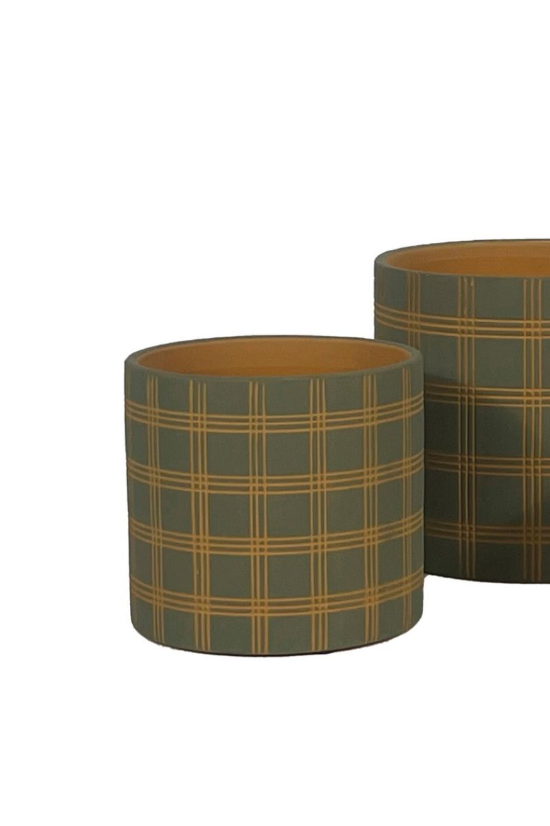 Alfresco Country Plaid Petits Pot 5.5"