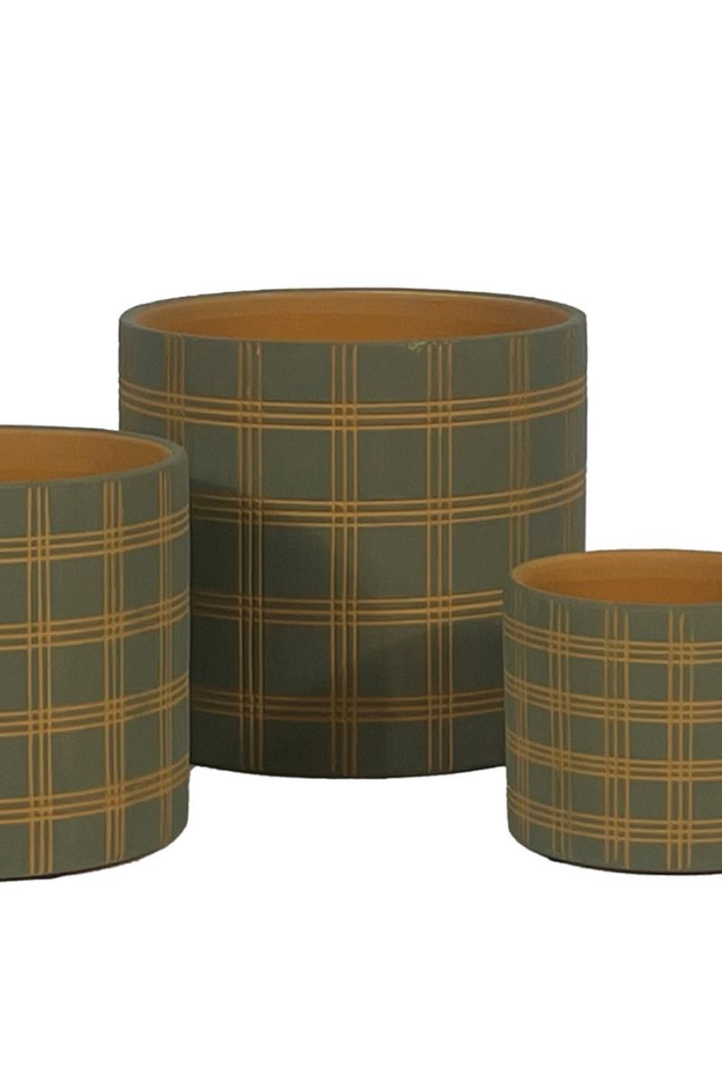 Alfresco Country Plaid Petits Pot 6.75"