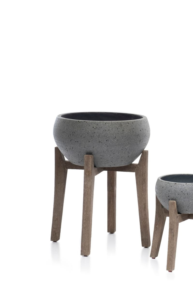 Alfresco Home Romeo Bowl with Wooden Stand 21"