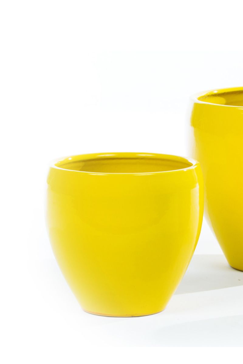 Alfresco Home Sunny Sleek Planter 11.75" Yellow