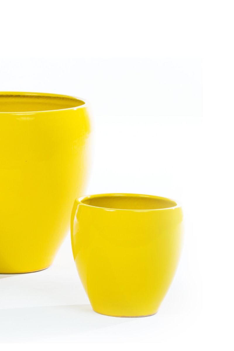Alfresco Home Sunny Sleek Planter 8.25" Yellow