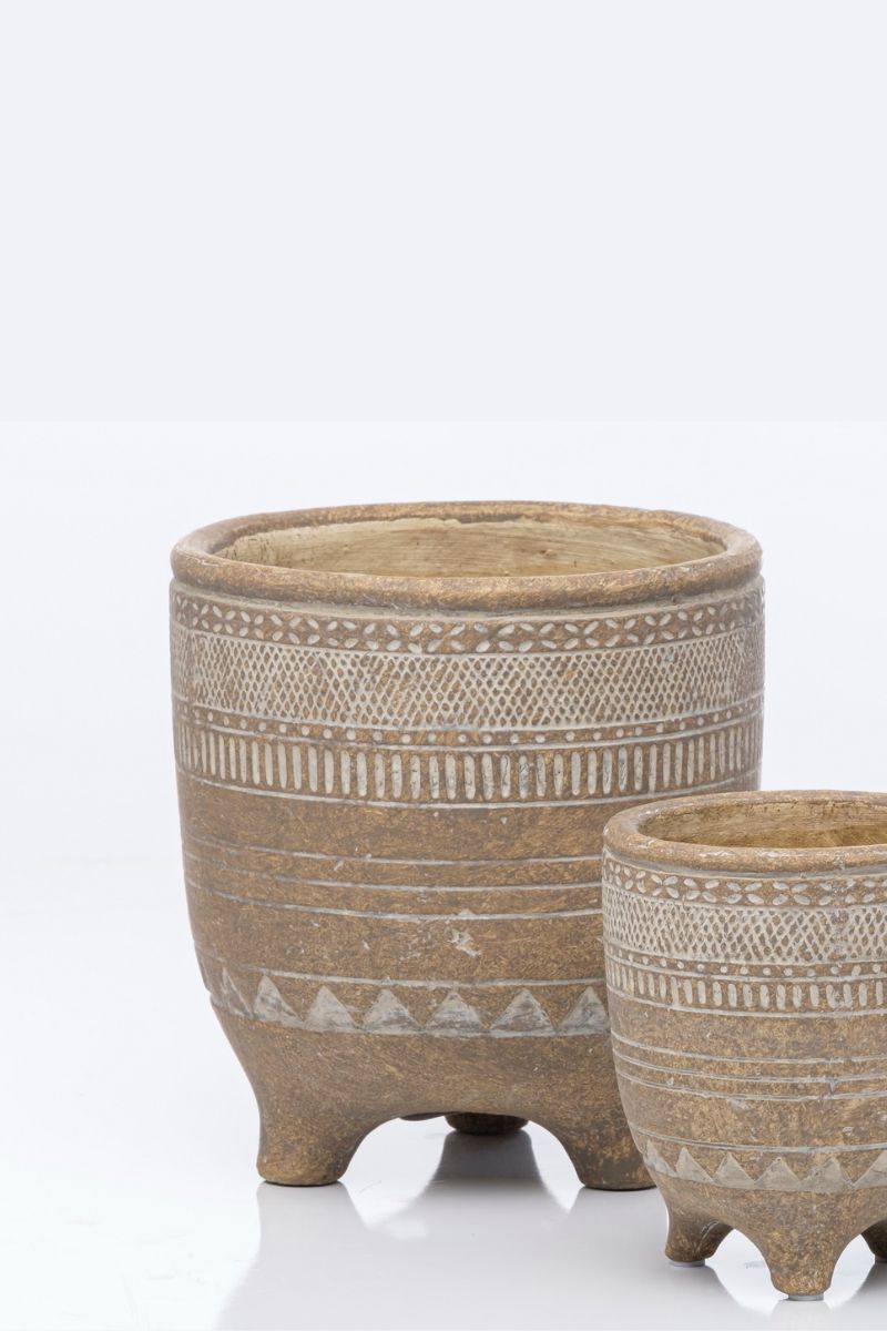 Alfresco Mayan Round Footed Petits Pot 7"