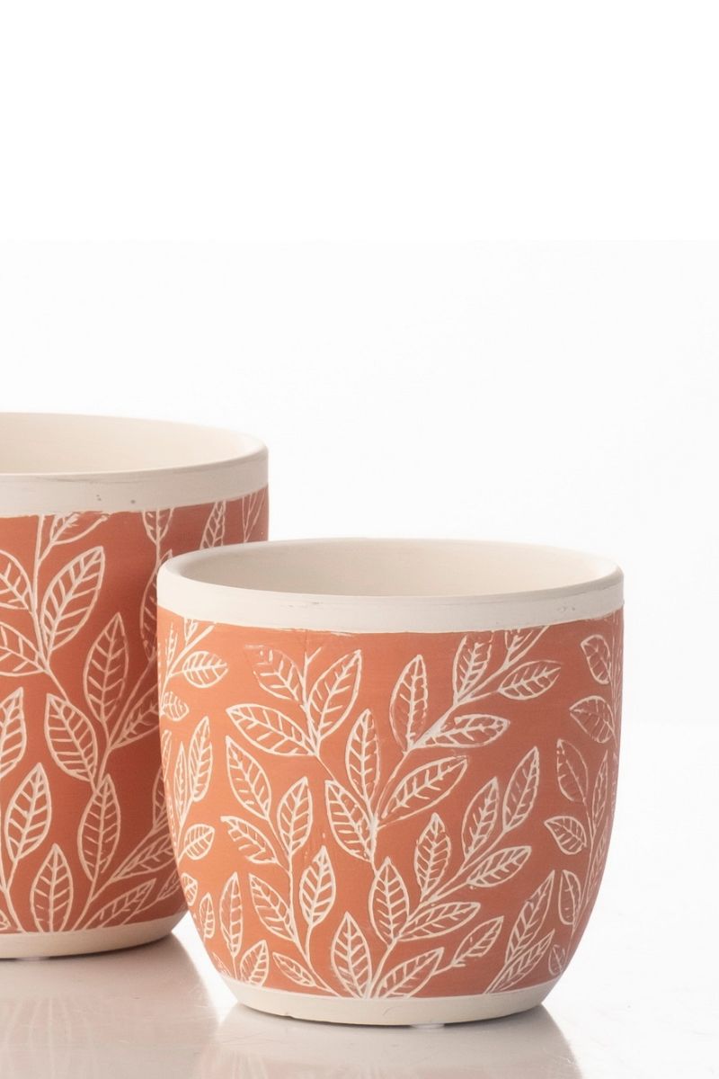 Alfresco Random Leaf Petits Pot 5.5" Arancia