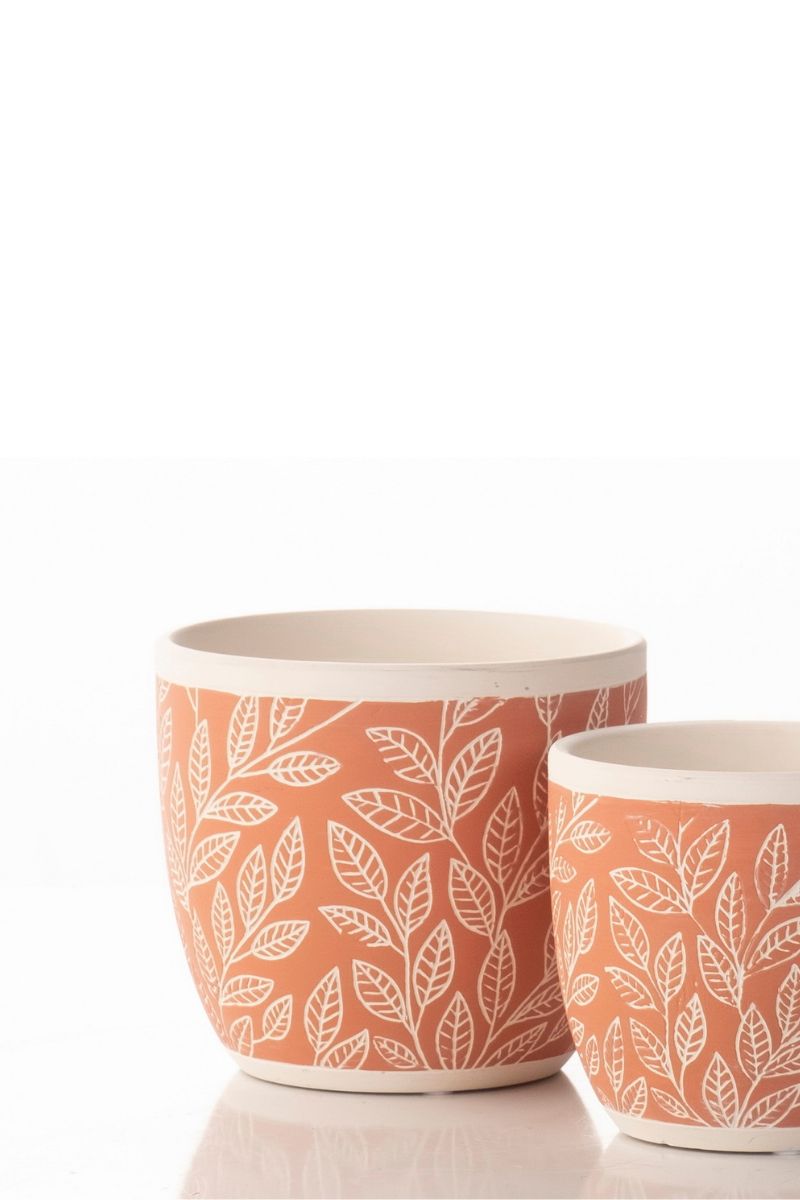 Alfresco Random Leaf Petits Pot 6.75" Arancia
