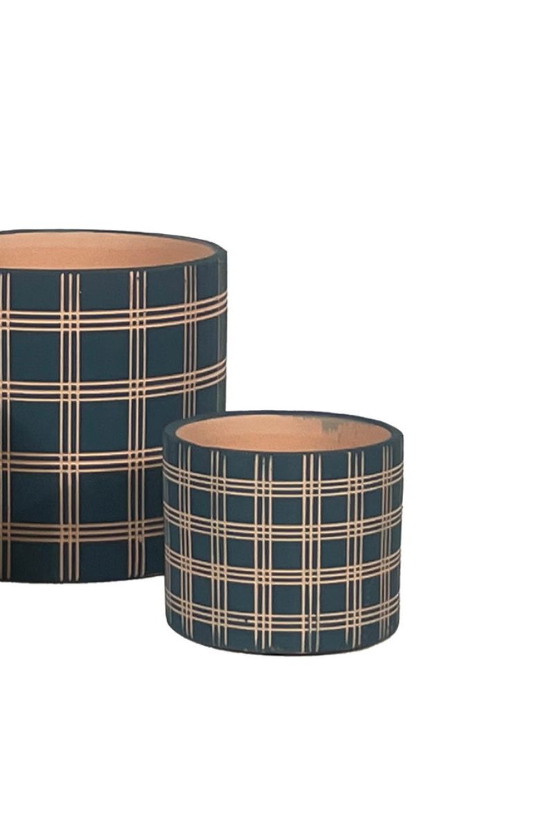 Alfresco Town Plaid Petits Pot 4.25"