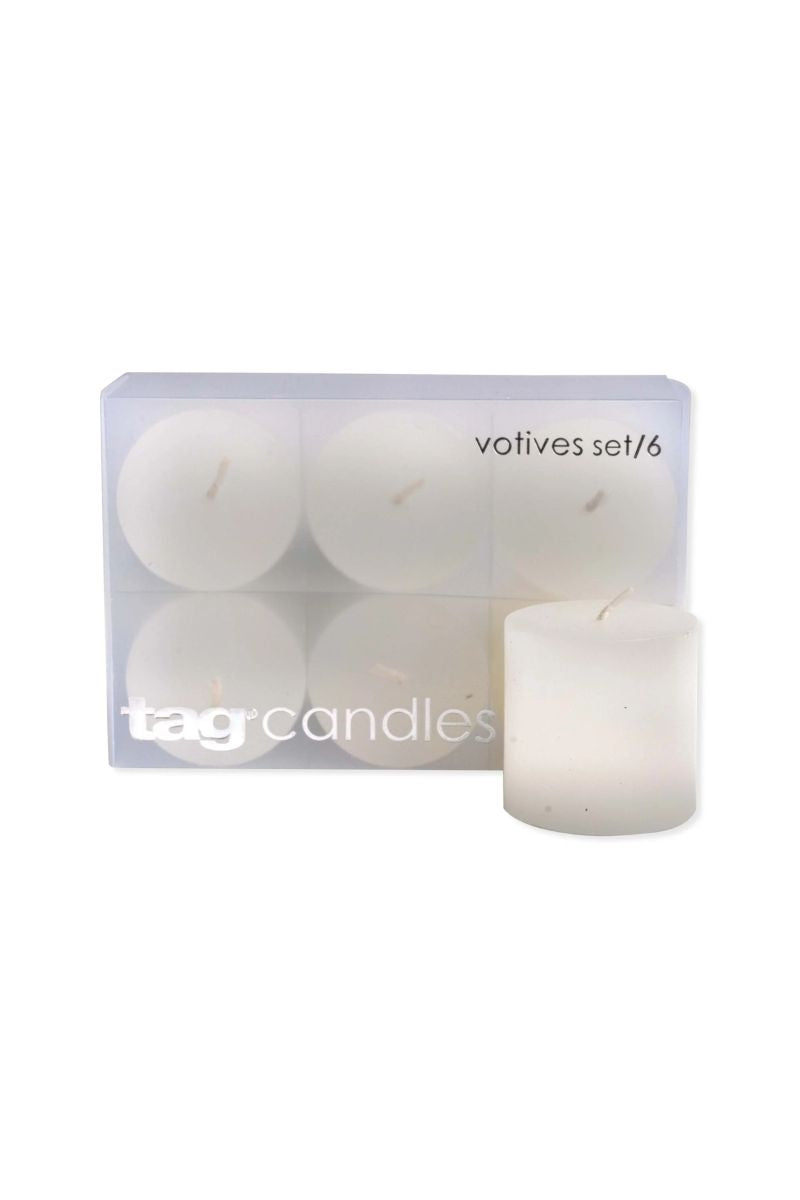 Tag Basic Votive Candle White 6 Pack