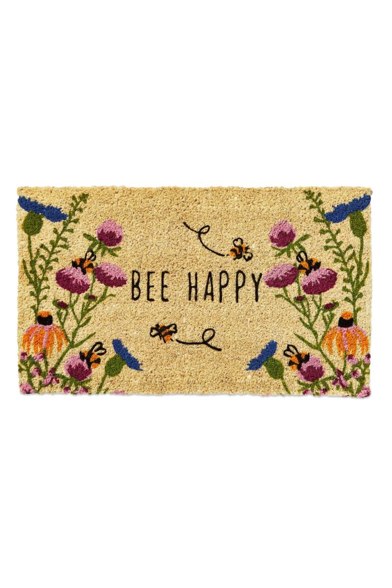 Bee Happy Wildflower Coir Mat 30"x 17" Multi