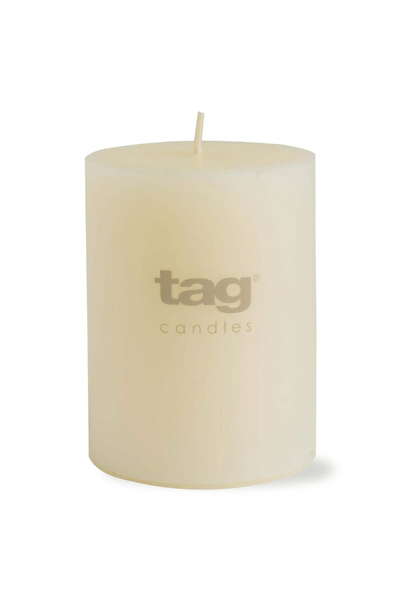 Tag Chapel Pillar Candle 3" x 4" Ivory