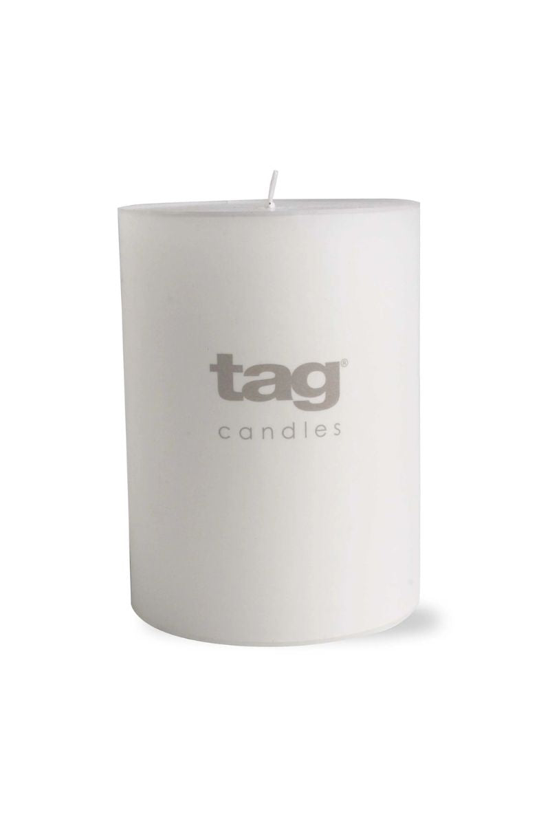 Tag Chapel Pillar Candle 3" x 4" White