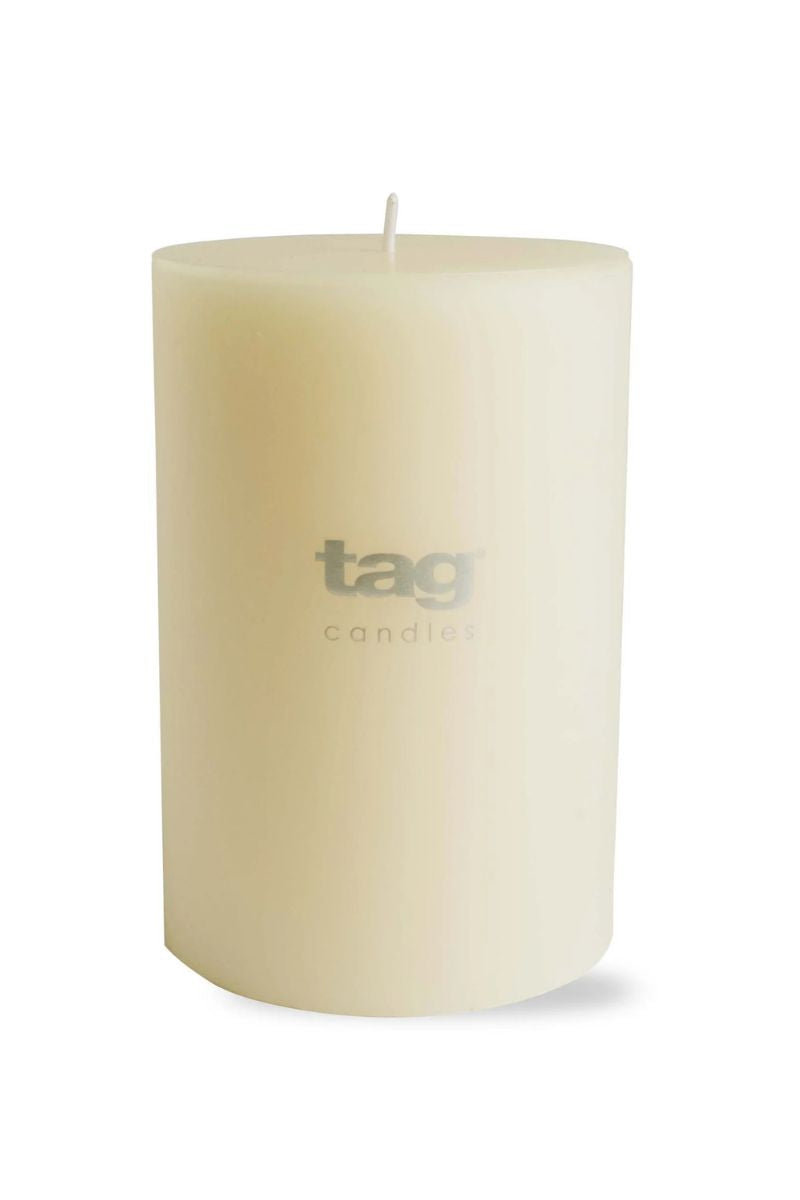 Tag Chapel Pillar Candle 4" x 6" Ivory