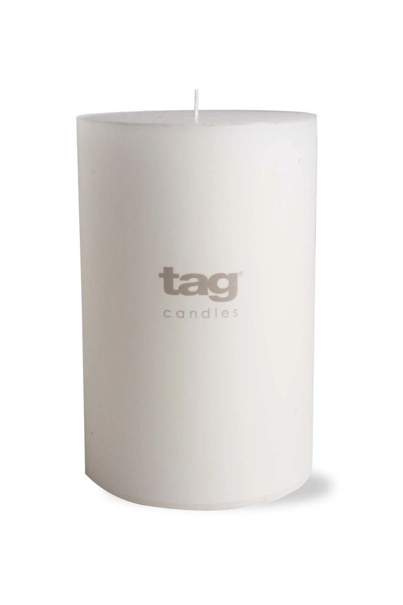 Tag Chapel Pillar Candle 4" x 6" White