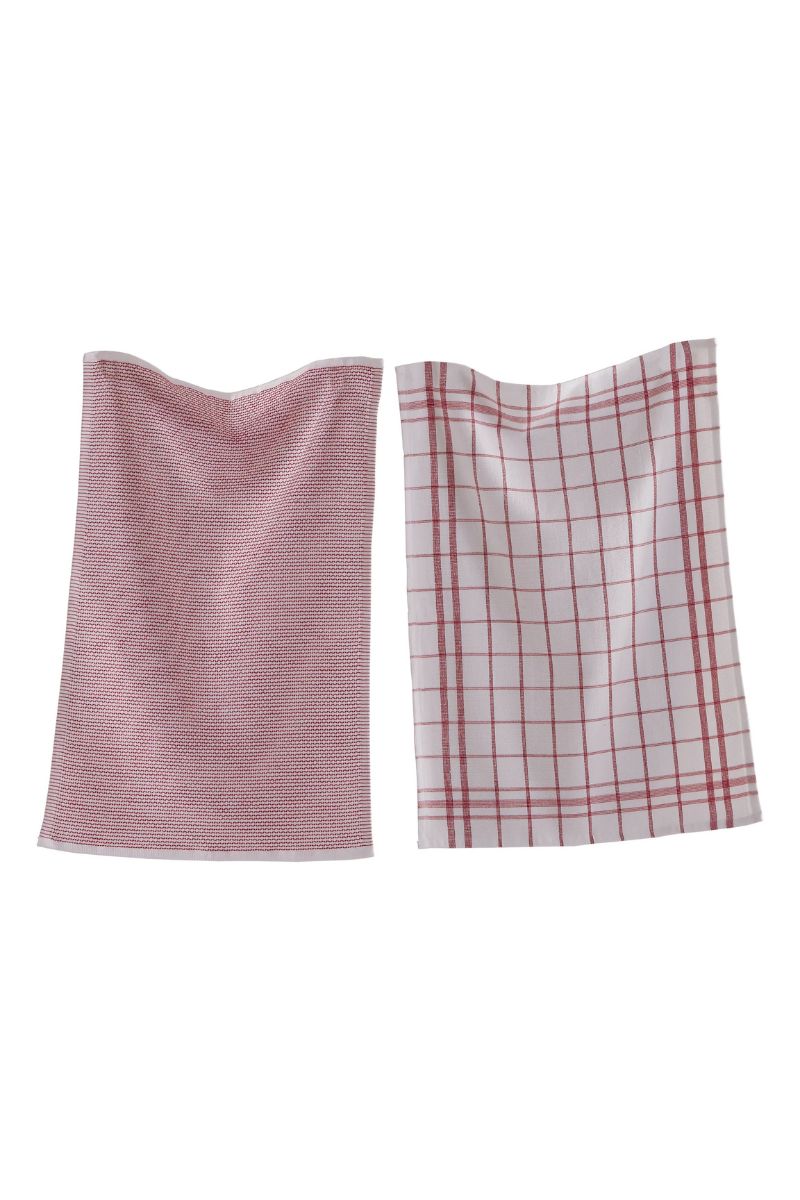 Classic Terry Dishtowel Set of 2 Red