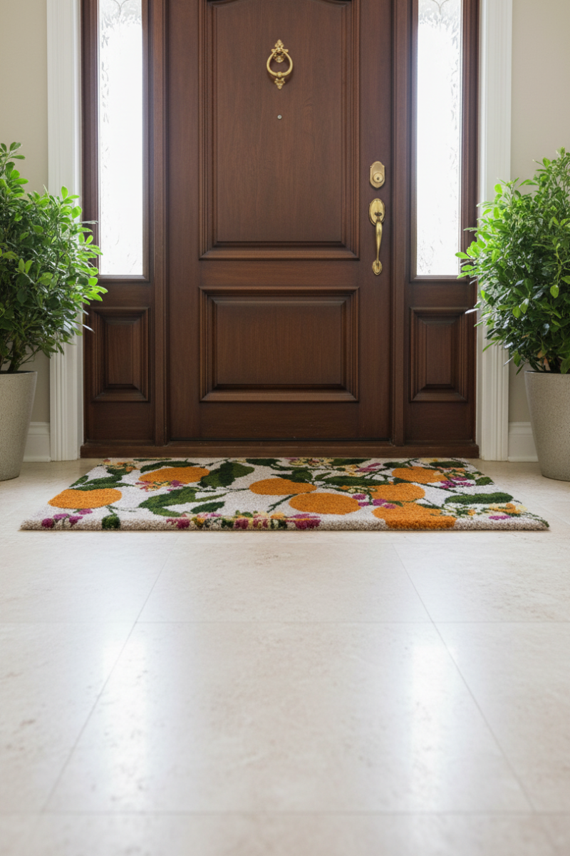 Lemoncello Coir Mat 30"x 17" Yellow Multi