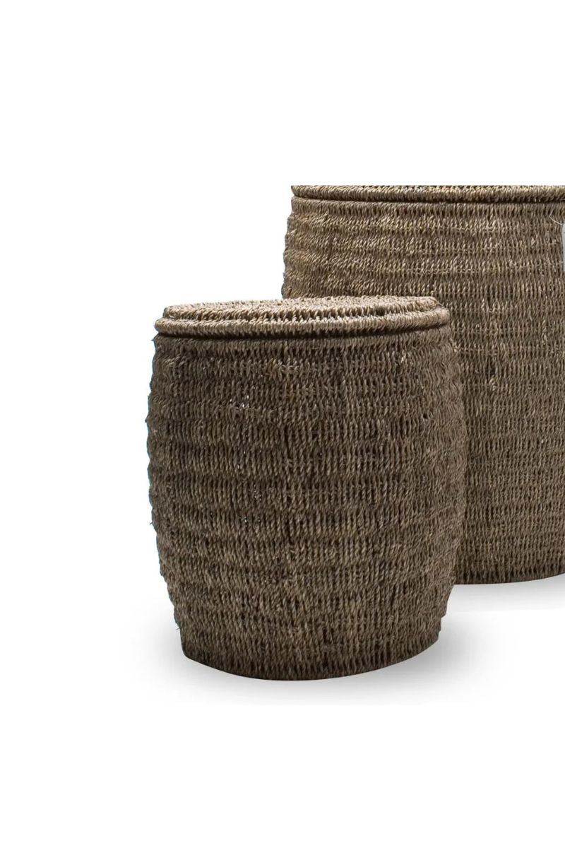 Seagrass Storage Ottoman Small Espresso