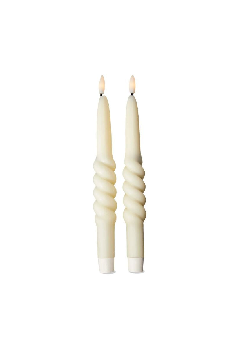 Twist LED Tapers Set of 2 Ivory