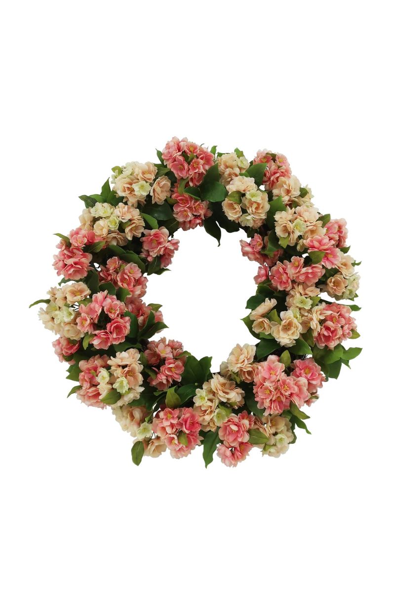 Faux Cherry Blossom Wreath 24" Multi