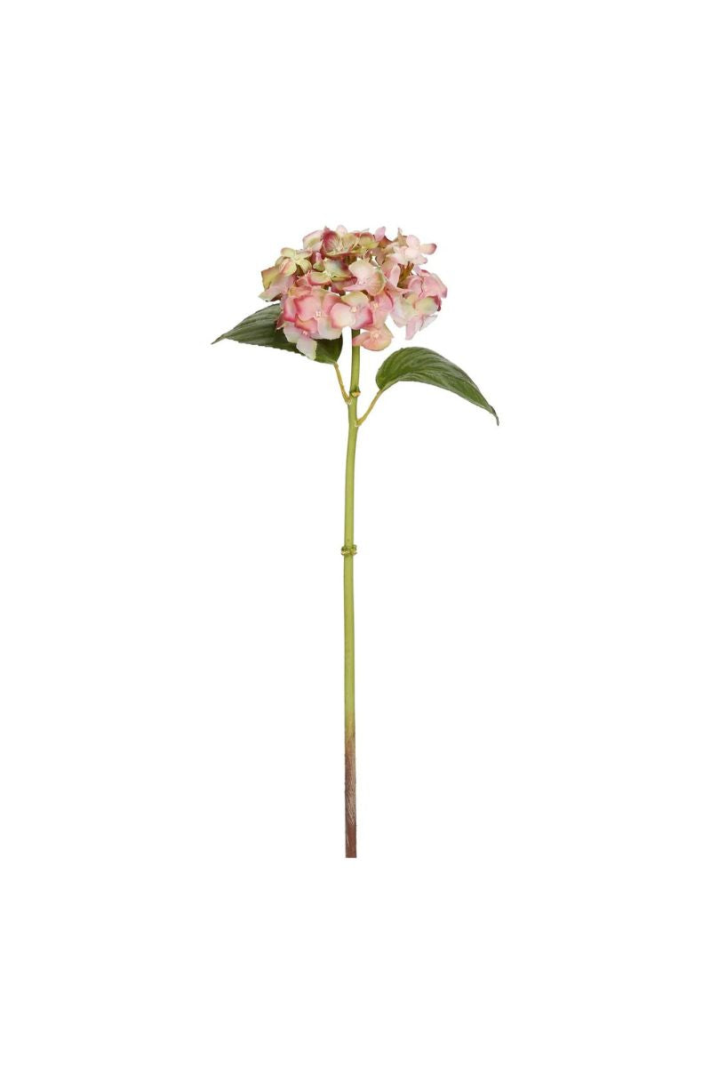 Faux Hydrangea Stem 18" Mauve Green