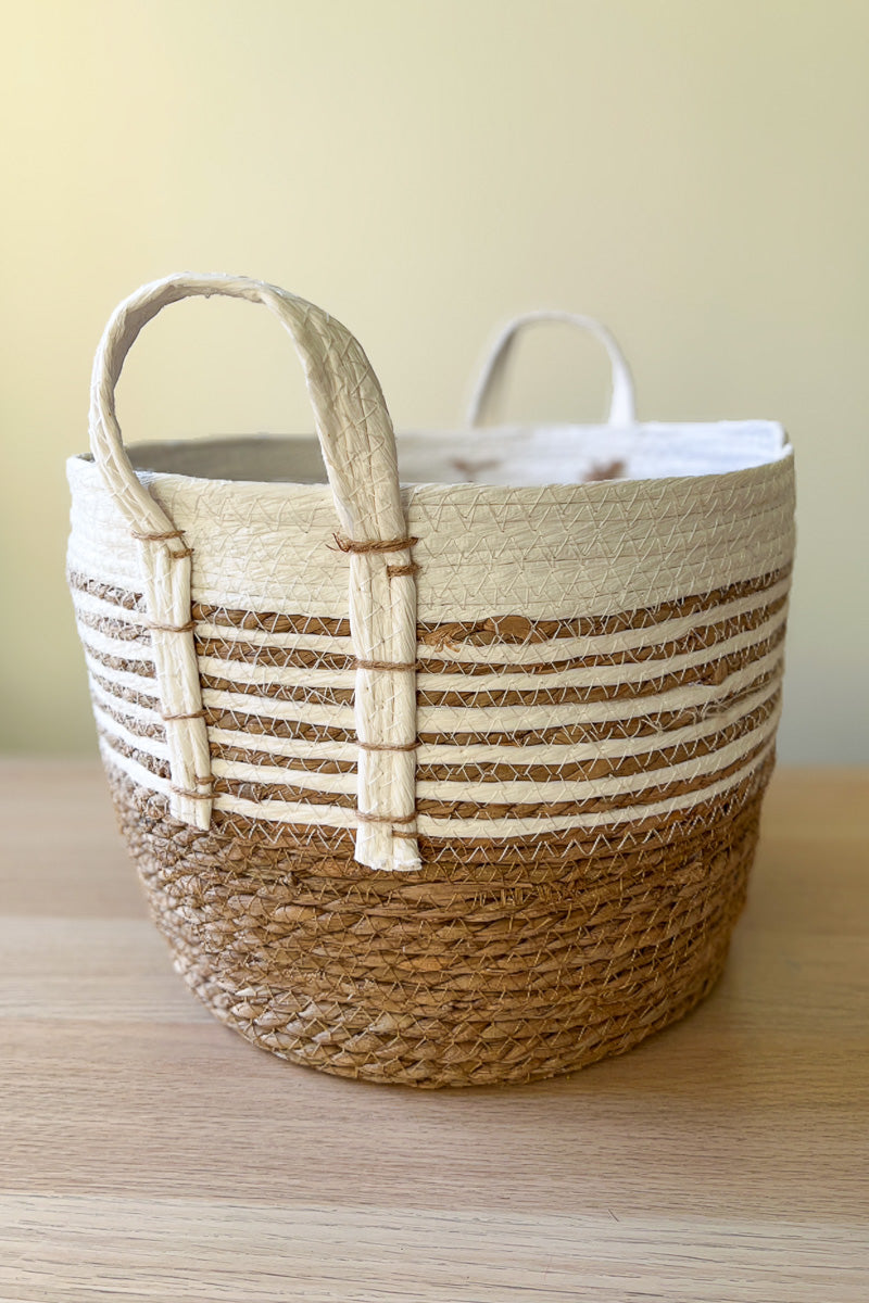 BASKET PAPERROPE W/HNDLS LG