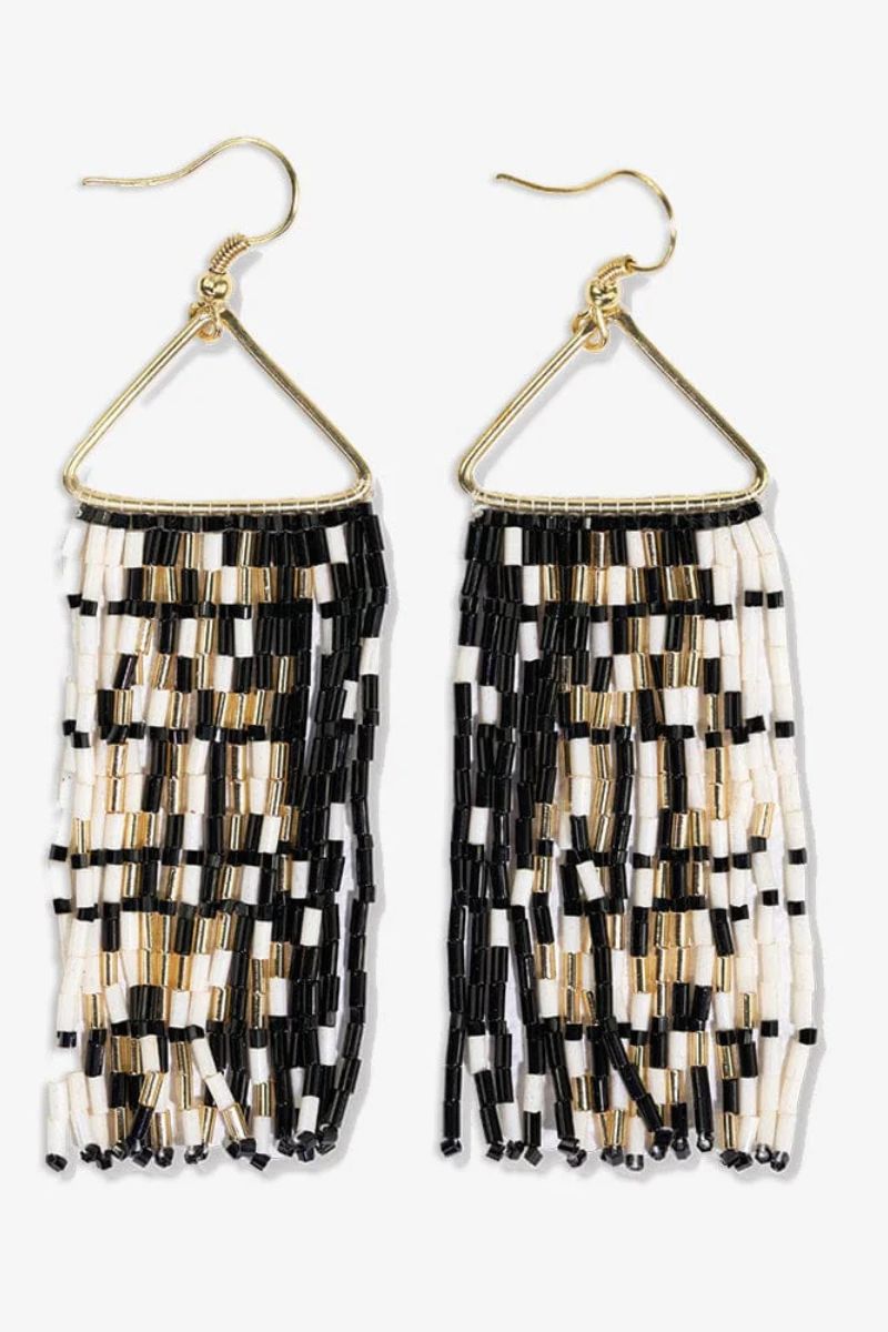 Ink + Alloy Patricia Ombre Beaded Earrings Black & White