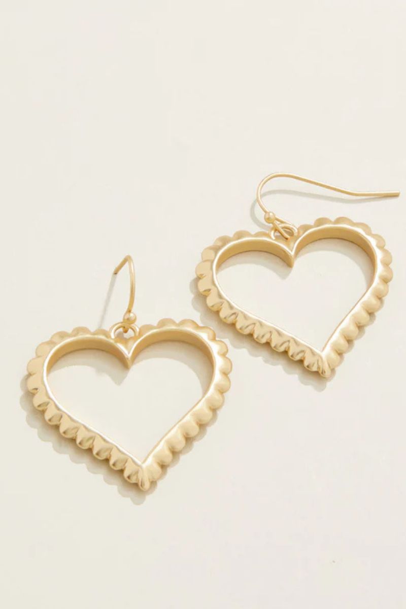 Spartina Scalloped Heart Earrings Gold