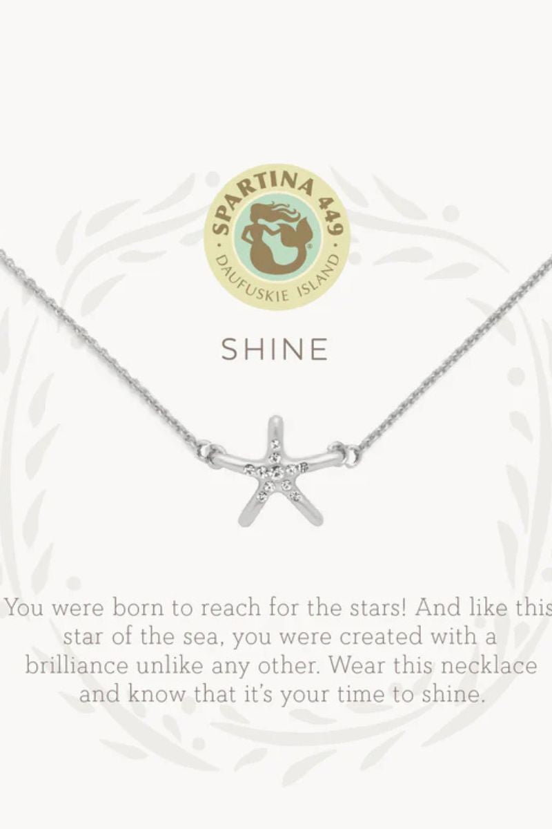 Spartina Sea La Vie Necklace 18" Shine Starfish Silver