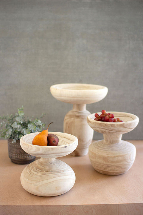 Kalalou Turned Wooden Pedestal Medium