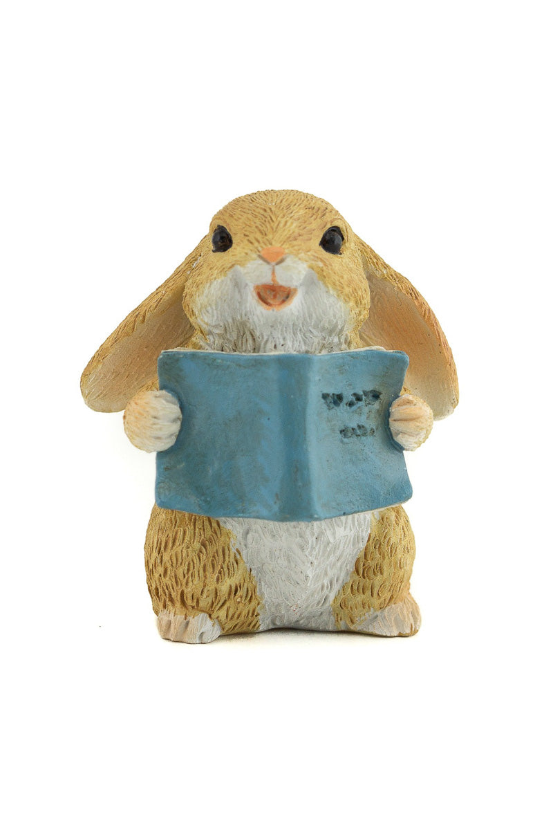 Miniature Garden Bunny Reading