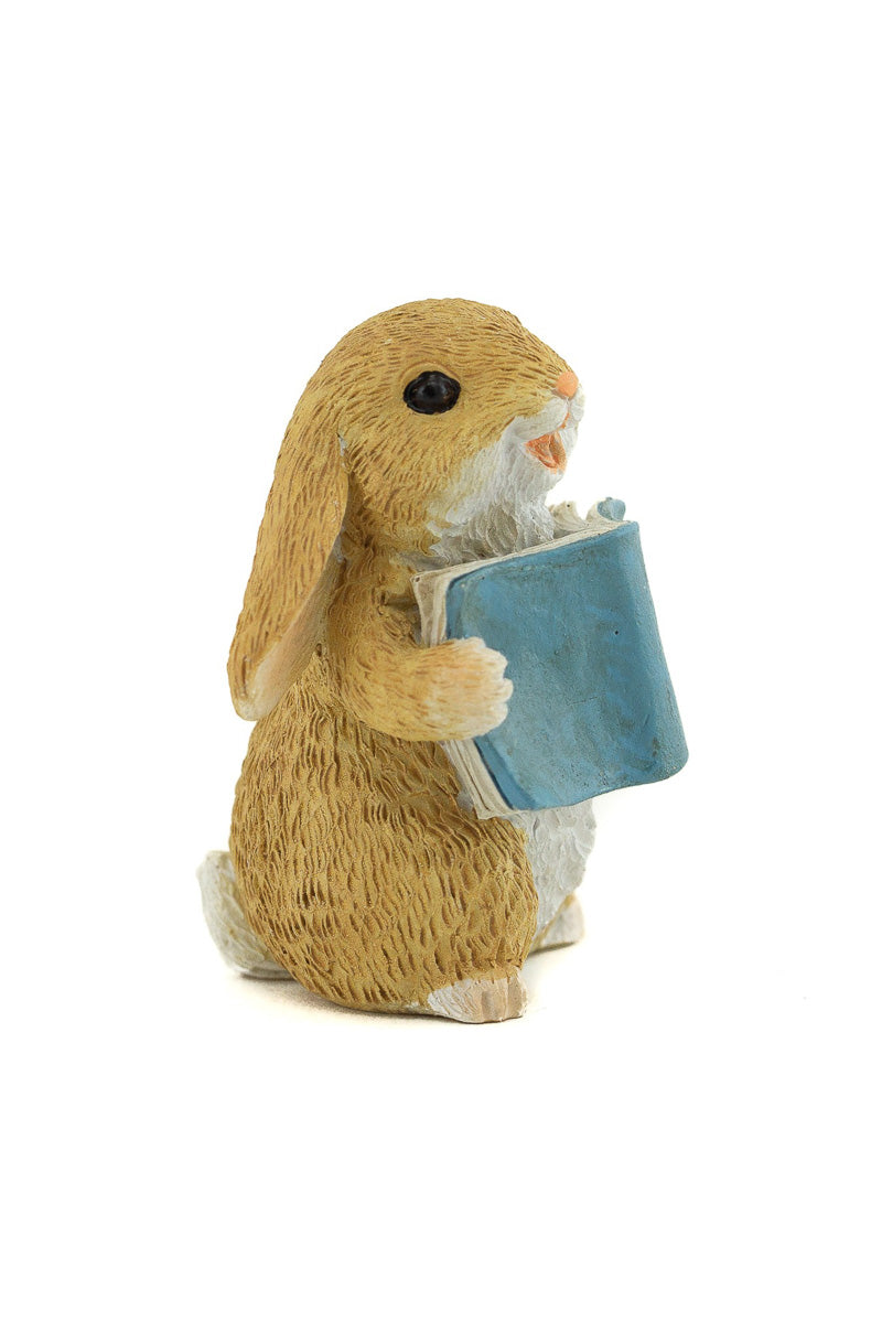 Miniature Garden Bunny Reading