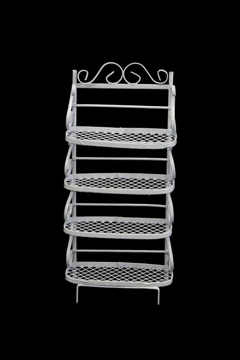 Miniature Garden Wire 4 Layer Shelf White 6.3"