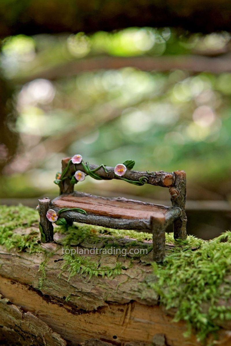 Miniature Garden Wood Bench