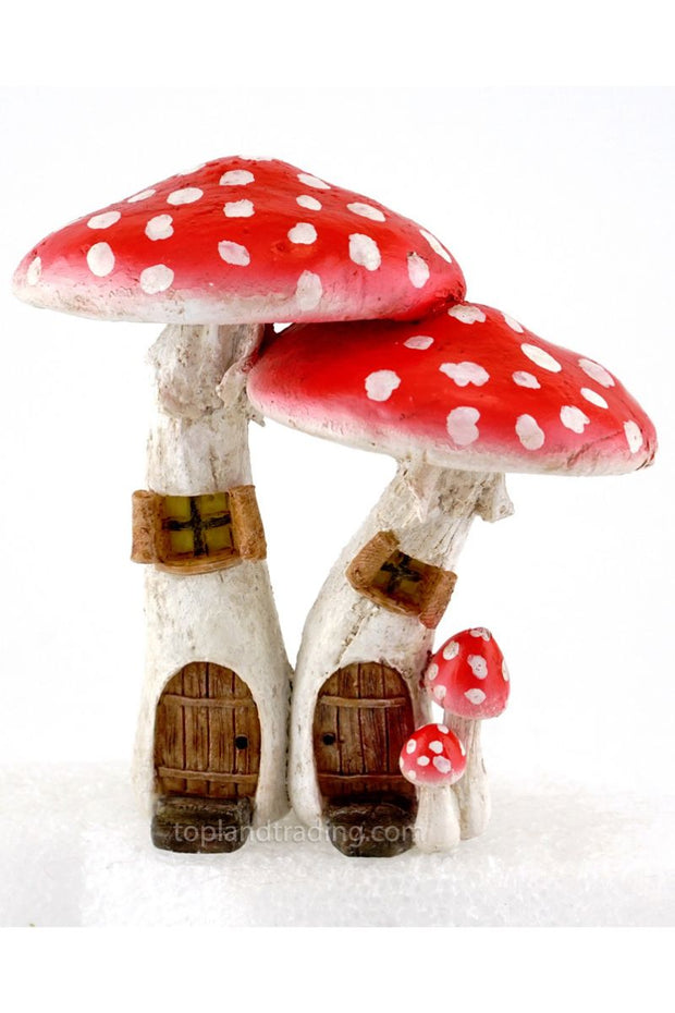 Red Mushroom Fairy Houses with Pick