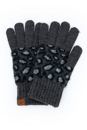 Britt's Knits | Snow Leopard Gloves | Black