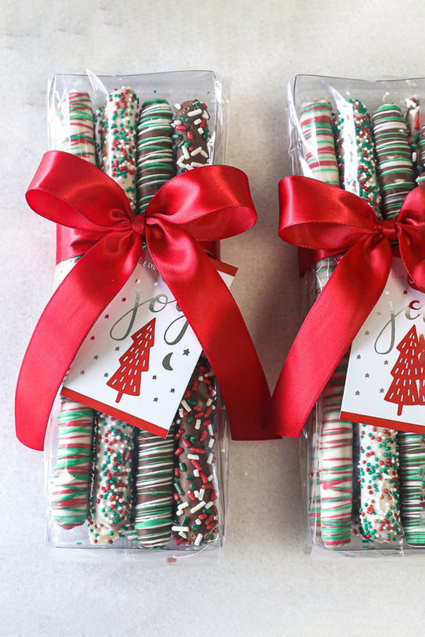 Milk & White Chocolate Covered Holiday Pretzel Rods 8 Piece