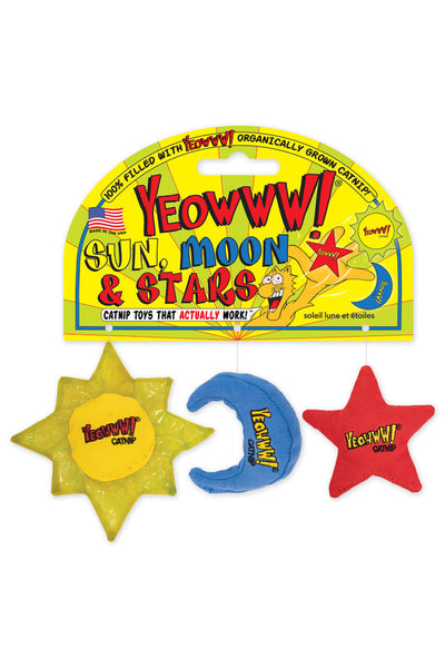 Yeowww! Catnip Sun, Moon, Stars 3 Pack Cat Toy