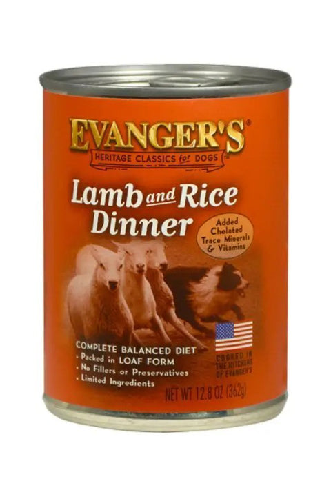 Evangers Super Premium Lamb & Rice Wet Dog Food 12.5 oz