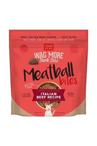 Cloud Star Italian Beef Meatballs Grain-Free Dog Treats 14 oz