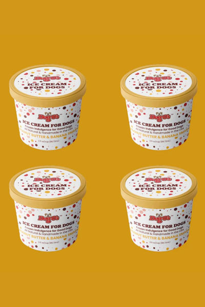 Dog-O's Ice Cream Peanut Butter & Banana Smash 4 x 3oz Pack