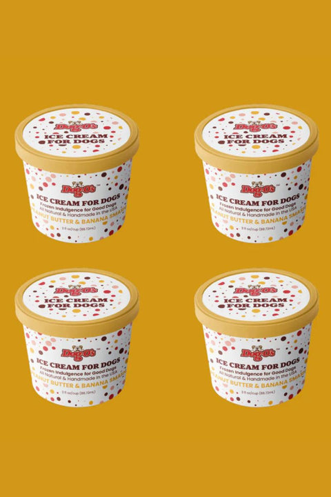 Dog-O's Ice Cream Peanut Butter & Banana Smash 4 x 3oz Pack