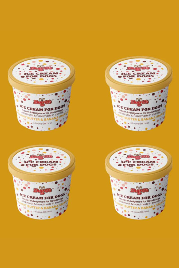 Dog-O's Ice Cream Peanut Butter & Banana Smash 4 x 3oz Pack