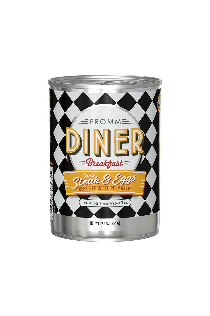 Fromm Diner Sam’s Steak & Eggs Beef & Egg Recipe in Gravy Wet Dog Food 12.5 oz