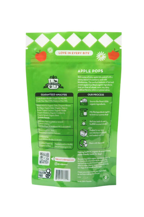 Lord Jameson Apple Pops Organic Dog Treats 6 oz