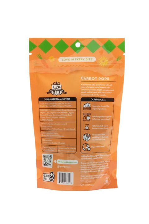 Lord Jameson Carrot Pops Organic Dog Treats 6 oz